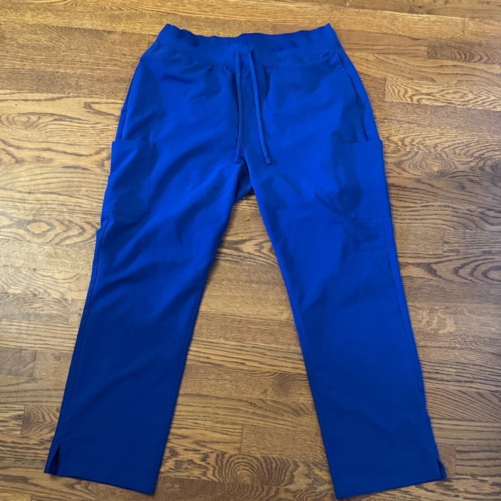 Straight-Leg Women's Drawstring Pants in Royal Blue size LP